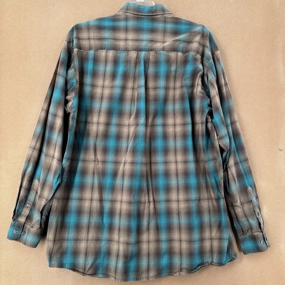 Cinch Shirt Men XXL Blue Gray Plaid Long Sleeve Cowboy Western Rodeo Button Down - Picture 2 of 8